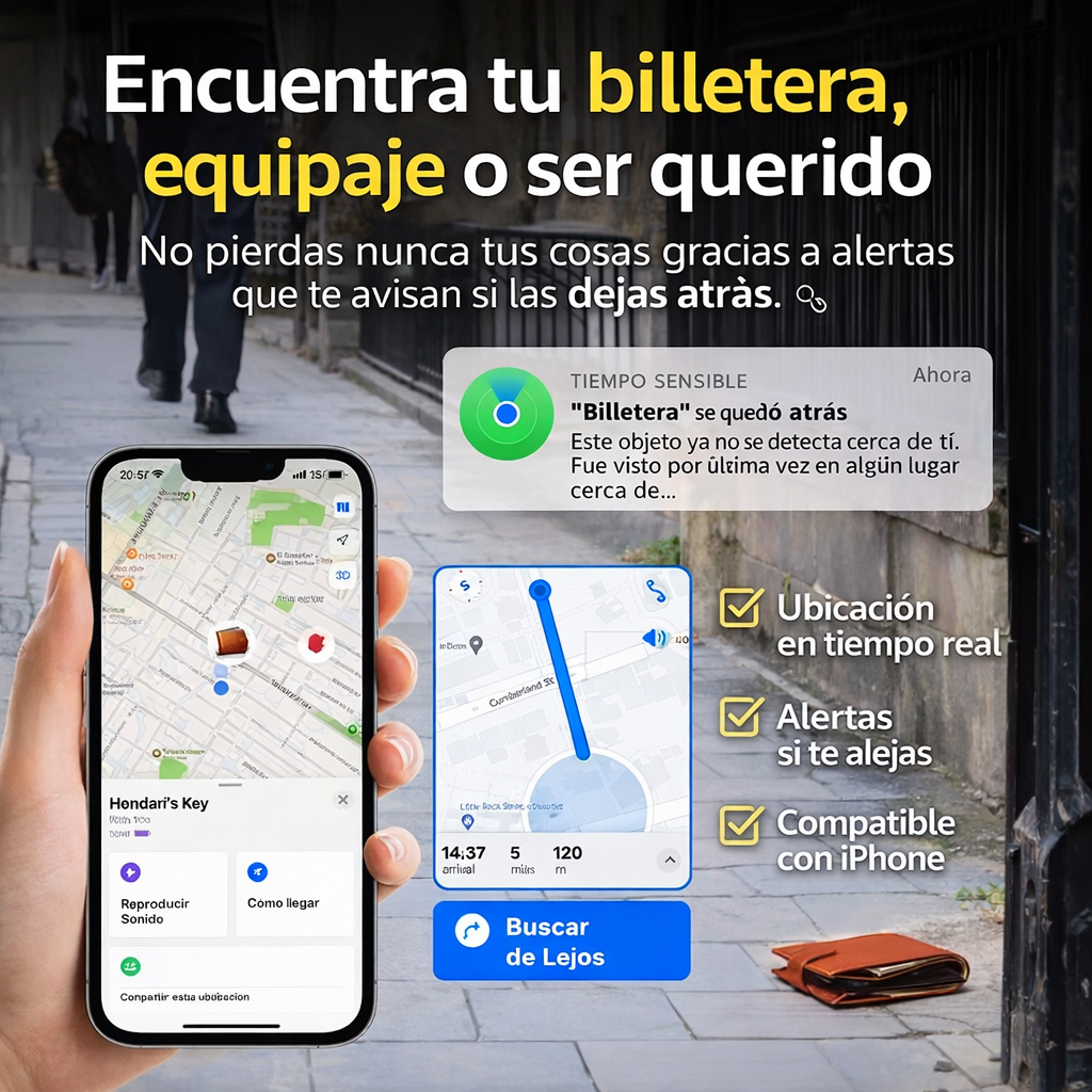 💳 Nunca vuelvas a perder tu billetera, equipaje o localiza a tus hijos
