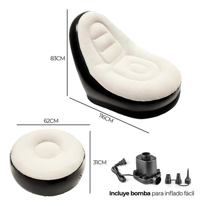 Silla Inflable Premium 🌟 Ligera y Portátil de PVC Resistente 🔥